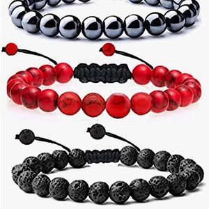 ✨20%off 3+✨NWT Genuine 8mm Power Gemstone Unisex Bracelet, Adjustable✨